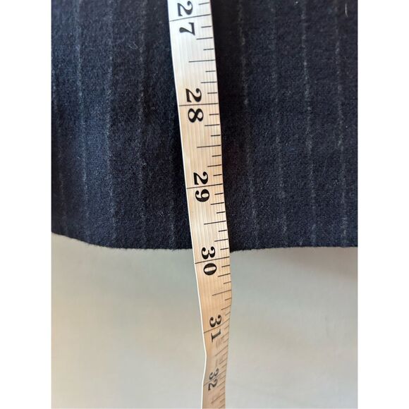 Theory Pull On Wide-leg Pinstripe Trousers Sz 6 Navy Minimalist Career Relax - Picture 7 of 10